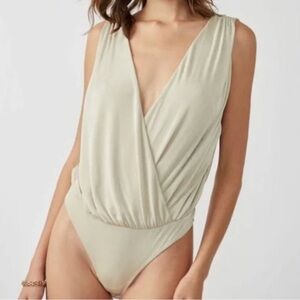 New! Free People Night Owl Bodysuit Morning *Oat*